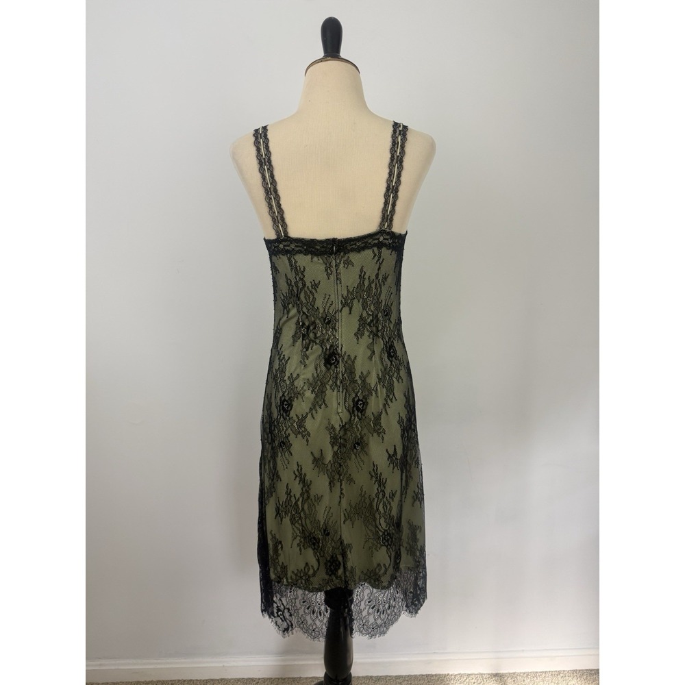CIDER New Black Lace Milkmaid DRESS M Green Mesh Whimsigoth Fairy Grunge Goblin - Picture 6 of 16
